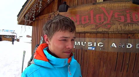 Hit by a snowball Video stock 35886036