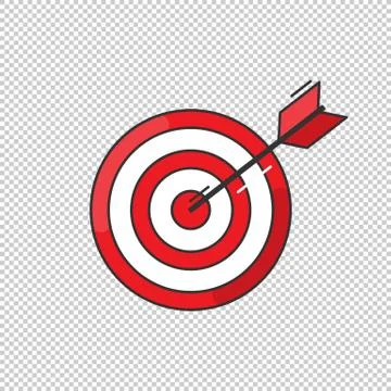 Hit the target cartoon flat vector illustration EPS 10 Stock Illustration