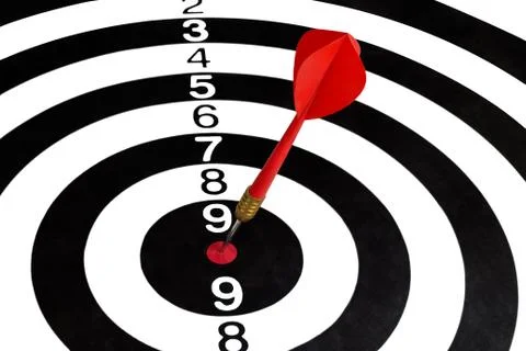 Hit the target with a dart Stock Photos