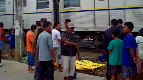 Hit by Train Stock Footage 12746113