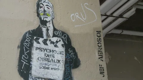 Hitchcock Graffiti Video stock 5163899