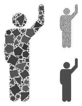 Hitchhike pose Composition Icon of Bumpy Elements Illustrazione stock