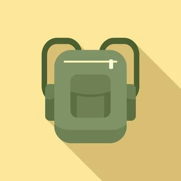 Hitchhiking backpack icon, flat style Illustration