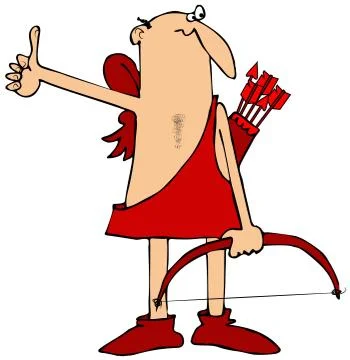 Hitchhiking Cupid Illustrazione stock