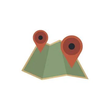 Hitchhiking map icon flat isolated vector Stock Illustration