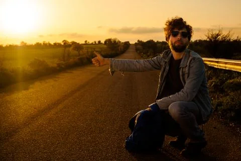 Hitchhiking Stock Photos