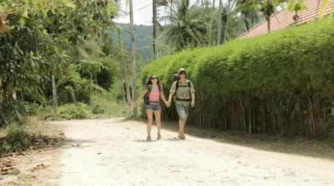 Hitchhiking in the tropics Video stock 48488846