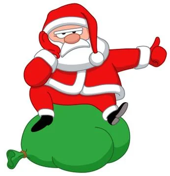 Hitchiking santa Stock Illustration