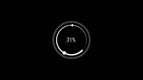 Hitech hud loading.Loading Animation 0-100%. Animation of Circle Percentage Diag Stock Footage 141107315