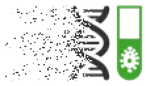 Hitech Microbiology Dissolving Pixel Icon Illustrazione stock