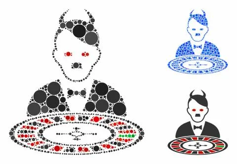 Hitler Devil Roulette Croupier Composition Icon of Circles Stock Illustration