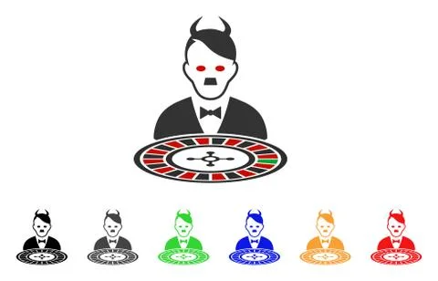 Hitler Devil Roulette Croupier Vector Icon Stock Illustration