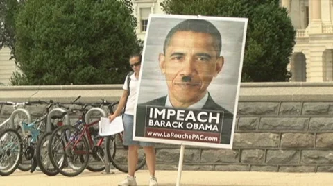 Hitler-Obama sign Stock Footage 7137935