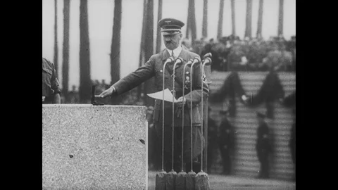 Hitler opens Nuremberg parade grounds Stock Footage 103390821
