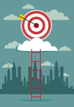 Hitting big business target. vector design cartoon. vector illustration. Stock Illustration