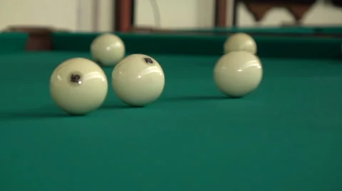 Hitting the billiard balls Stock Footage 61758918