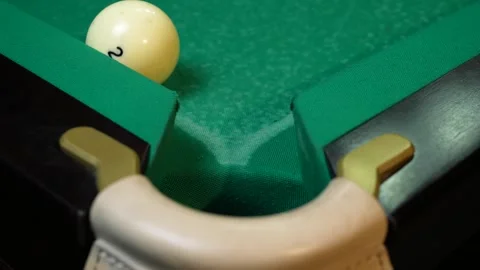Hitting billiards balls on the table. Sport game and business concept of success Stock Footage 241101070