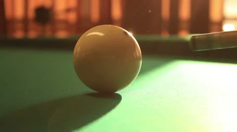 Hitting a cue ball close up _1 Stock Footage 8879512