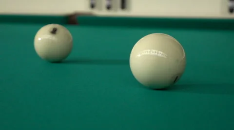 Hitting the cue ball comes as a result of rotation Stock Footage 61754603