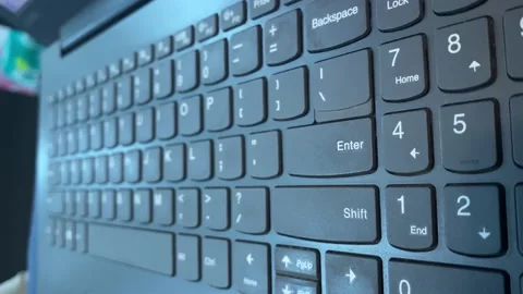 Hitting the ENTER button on a keyboard Stock-Footage 140539007