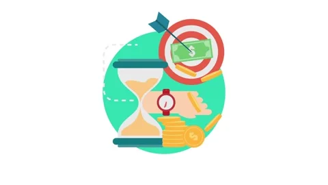 Hitting Financial Targets with Effective Time Management. Stock Footage 318345868