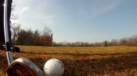 Hitting a golf ball at the practice range 1.mp4 Video stock 42998128