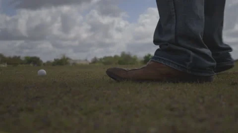 Hitting Golf Balls at Driving Range Stock Footage 141089338