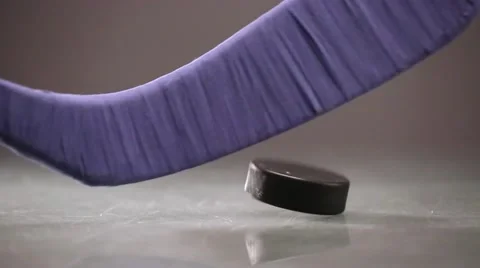 Hitting hockey puck Video stock 47334351