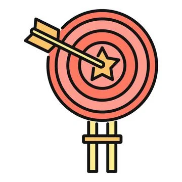 Hitting target with arrow achieving business goal success Stock Illustration