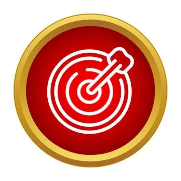 Hitting target with dart icon, achieving goal Stock Illustration