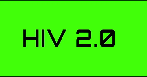 HIV 2.0 text green screen, masked glitched effect. Stock Footage 132622100