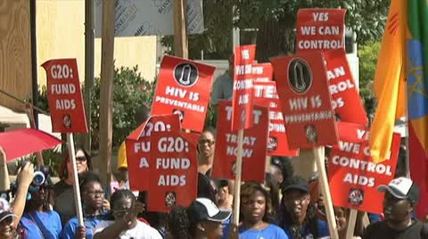 HIV-AIDS activists Video stock 11449166