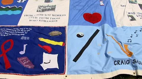 HIV-AIDS Quilt 스톡 동영상 11440284