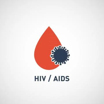 Hiv AIDS virus logo vector icon design Stock Illustration