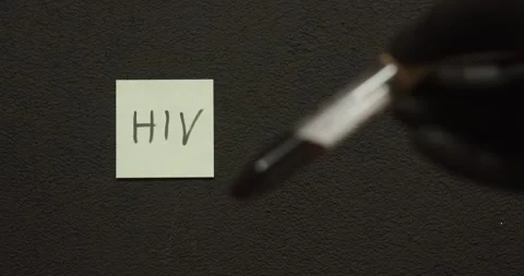 HIV Blood Sample Focus Shift – Medical Diagnosis Concept Stock Footage 334714424