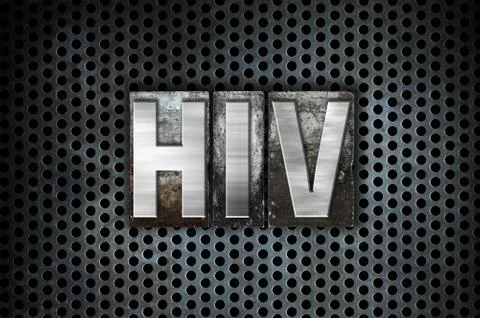 HIV Concept Metal Letterpress Type Stock Illustration
