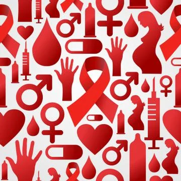 Hiv icon set pattern background Stock-Illustration