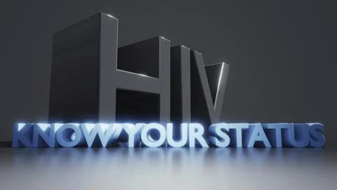 HIV know your status AIDS protection information 3d illustration 스톡 일러스트