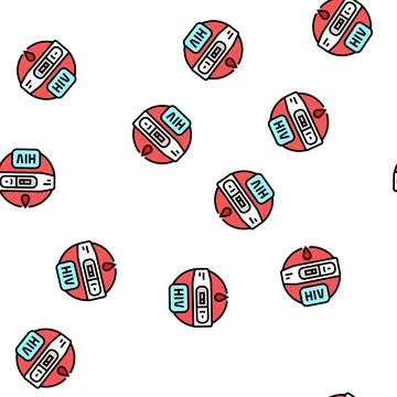 Hiv test exam vector seamless pattern Stock Illustration