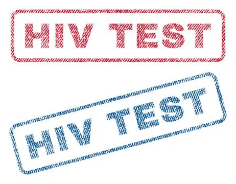 HIV Test Textile Stamps Stock Illustration