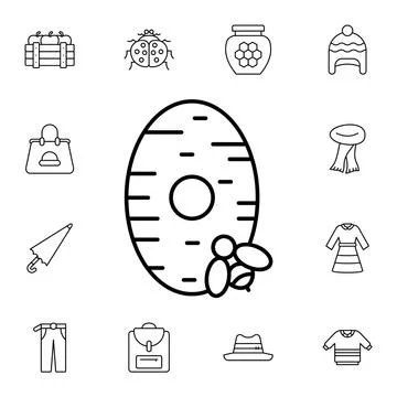 Hive, bee flat vector icon in autumn pack Stock Illustration