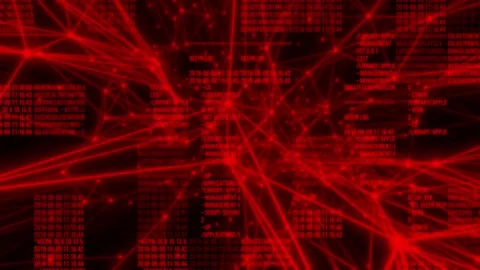 A hive of interactions with miscalculations. Red interaction threads and a Stock Footage 242263665