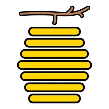 Hive natural icon, bee web flat habitat sign, graphic vector illustration Illustrazione stock
