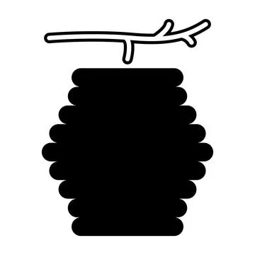 Hive natural icon, bee web flat habitat sign, graphic vector illustration Stock Illustration