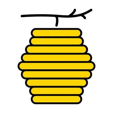 Hive natural icon, bee web flat habitat sign, graphic vector illustration Stock Illustration