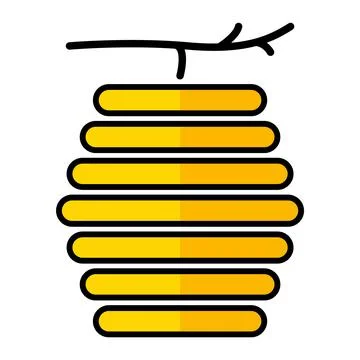 Hive natural icon, bee web flat habitat sign, graphic vector illustration Illustrazione stock
