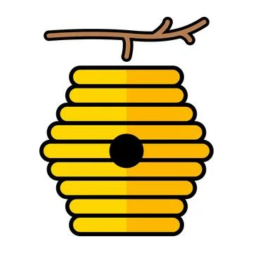 Hive natural icon, bee web flat habitat sign, graphic vector illustration Stock Illustration
