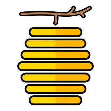 Hive natural icon, bee web flat habitat sign, graphic vector illustration Stock Illustration