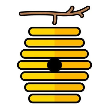 Hive natural icon, bee web flat habitat sign, graphic vector illustration Illustrazione stock