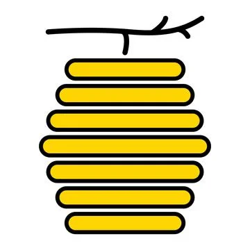Hive natural icon, bee web flat habitat sign, graphic vector illustration Illustrazione stock